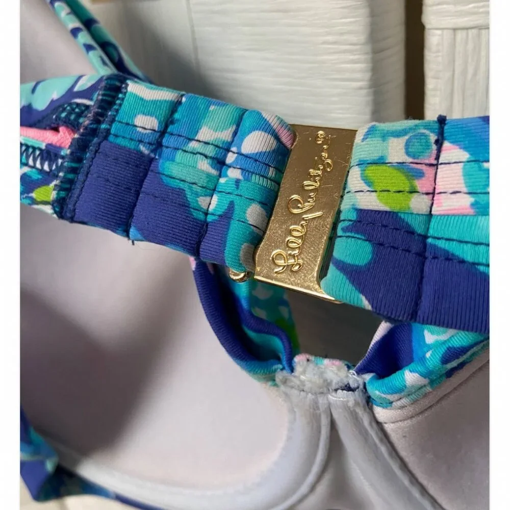 Lilly Pulitzer Swom Bra Blue Floral 34 D - Picture 4 of 5